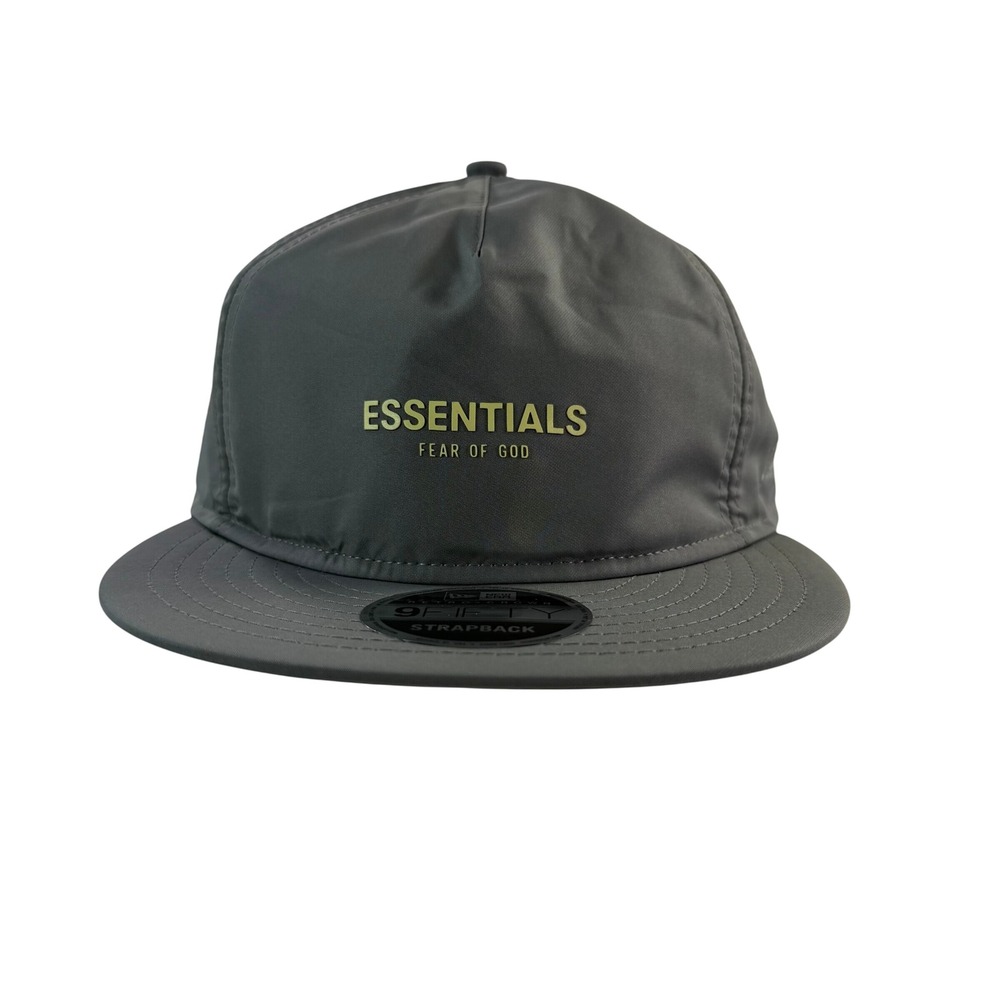Fear of God Essentials New Era 9FIFTY Retro Crown Strapback Hat Grey Nylon